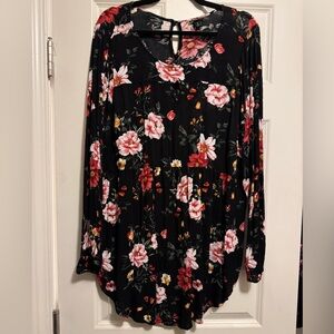 Torrid Long Sleeve Floral Blouse